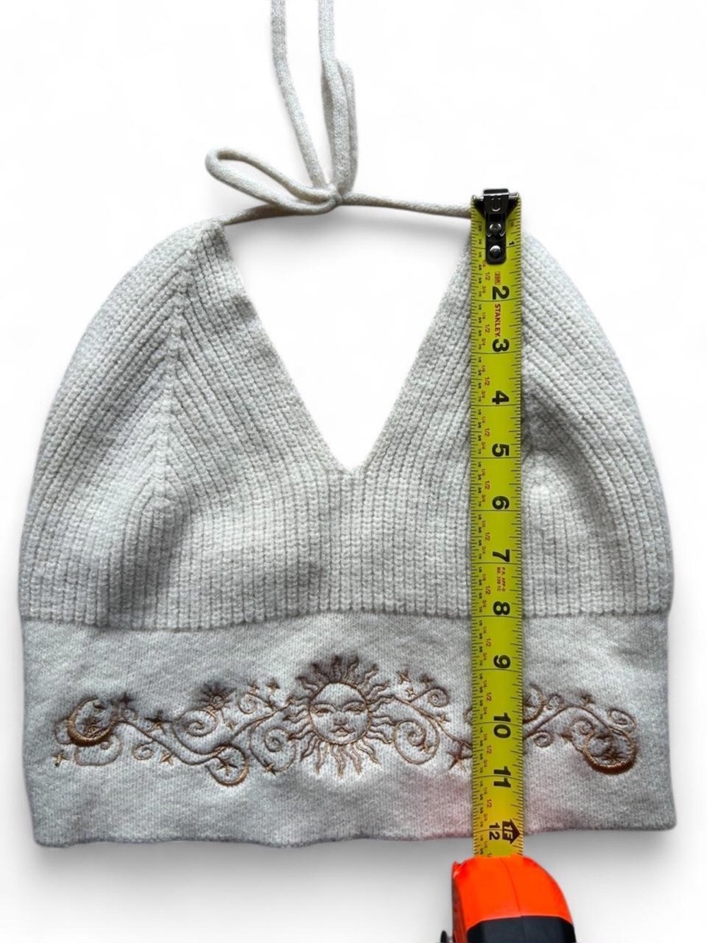 Cashmere Wool Celestial Halter Knit Top S/M Fairy Whimsigoth Sun Moon Coquette - Picture 7 of 8
